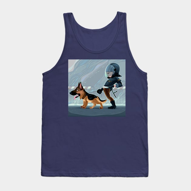 Officer and Pet Tank Top by ddraw